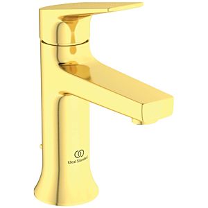 Ideal Standard La Dolce Vita Waschtischarmatur BD655A2 mit Metall-Ablaufgarnitur, Ausladung 100mm, brushed gold