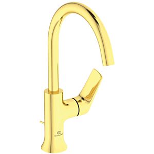 Ideal Standard La Dolce Vita Waschtischarmatur BD657A2 hoher Auslauf, mit Metall-Ablaufgarnitur, brushed gold