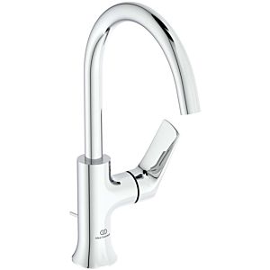 Ideal Standard La Dolce Vita Waschtischarmatur BD657AA hoher Auslauf, mit Metall-Ablaufgarnitur, verchromt