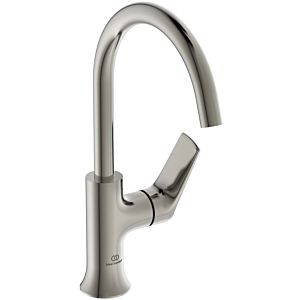 Ideal Standard La Dolce Vita mitigeur lavabo BD658GN bec haut, sans garniture de vidange , tempête d&#39;argent