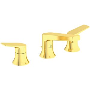 Ideal Standard La Dolce Vita Waschtisch-3-Loch-Armatur BD661A2 mit Metall-Ablaufgarnitur, brushed gold