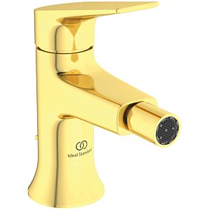 Ideal Standard La Dolce Vita Bidetarmatur BD664A2 mit Metall-Ablaufgarnitur, Ausladung 105mm, brushed gold