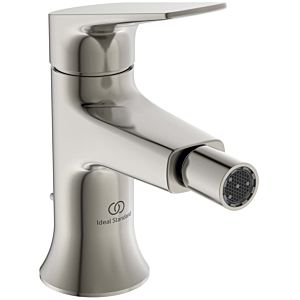 Ideal Standard La Dolce Vita Bidetarmatur BD664GN mit Metall-Ablaufgarnitur, Ausladung 105mm, silver storm