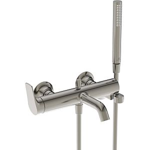 Ideal Standard La Dolce Vita bath mixer BD667GN exposed, with hand shower set, projection 202mm, silver storm