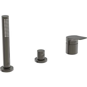 Ideal Standard La Dolce Vita Wannen-3-Loch-Armatur BD670A5 für Wannenrand, ohne Auslauf, mit Handbrause-Set, magnetic grey