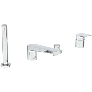 Ideal Standard La Dolce Vita Wannen-4-Loch-Armatur BD671AA für Wannenrand, mit Auslauf, mit Handbrause-Set, verchromt