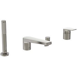 Ideal Standard La Dolce Vita Wannen-4-Loch-Armatur BD671GN für Wannenrand, mit Auslauf, mit Handbrause-Set, silver storm