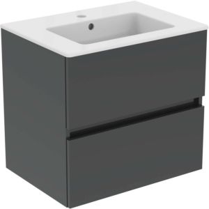 Ideal Standard Eurovit Plus furniture washbasin package R0572TI Grey glossy lacquered, 61x45x56.5cm, 1 tap hole