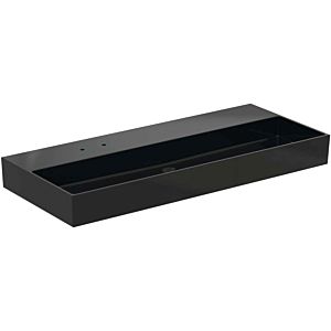 Ideal Standard Solos lavabo T5367V2 121,5x51,5x12,5cm, 1 trou pour robinetterie, sans trop-plein, poncé, noir brillant