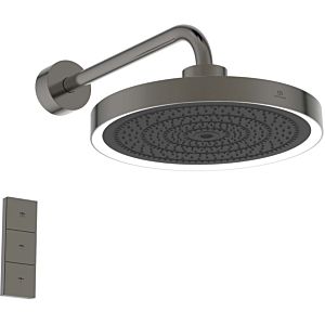 Ideal Standard Solos rain shower A7890A5 3-function, with wall connection, with LED light ring, magnetic grey