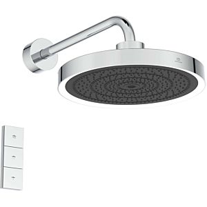 Douche de pluie Ideal Standard Solos A7890AA 3 fonctions, avec raccordement mural, avec anneau lumineux LED, chromé