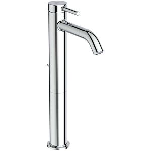 Ideal Standard Ceraline Nuovo H240 Waschtischarmatur BD763AA verlängerter Sockel, DN 15, BlueStart, Metall-Ablaufgarnitur, chrom