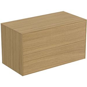 Ideal Standard Conca vanity unit T4323Y6 without cut-out, 2 pull-outs, 100x50.5x55 cm, Eiche hell veneer
