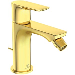 Ideal Standard Connect Air Bidetarmatur A7030A2 mit Ablaufgarnitur, Ausladung 114mm, brushed gold