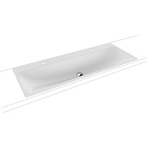 Kaldewei Silenio built-in double washbasin 907906363001 without overflow, 2 x 1 tap hole, white pearl effect, 120 x 46 x 2000 , 4 cm