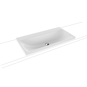 Kaldewei Silenio washbasin 904006313001 3041, 90 x 46 x 4 cm, white pearl effect, without overflow, without tap hole