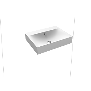 Kaldewei Silenio wall-mounted washbasin 904306003711 3044, 60 x 46 x 12 cm, alpine white matt, pearl effect, with overflow, without tap hole