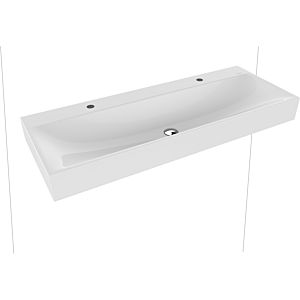 Kaldewei Silenio wall-mounted double washbasin 904506363001 120x46x1.2cm, without overflow, 2 x 2000 tap holes, white pearl effect