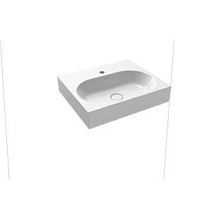 Kaldewei Centro Wand-Waschtisch 903406163001 3061, 60x50cm, Drehknopf, weiß Perl-Effekt, ohne Überlauf, 1 Hahnloch