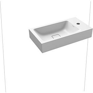 Kaldewei Cono Cloakroom basin 908006013711 55x30cm, without overflow, 2000 tap hole on the right, alpine white matt pearl effect