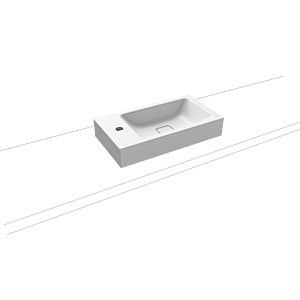 Kaldewei Cono Lave-mains 908106013711 55x30cm, sans trop-plein, trou de robinetterie 2000 gauche / droite, effet perlant blanc alpin mat