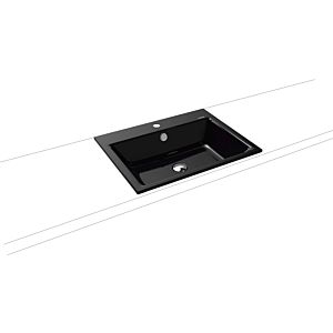 Kaldewei Puro built-in washbasin 900106013701 3151, 60x46cm, black, with overflow, 2000 tap hole