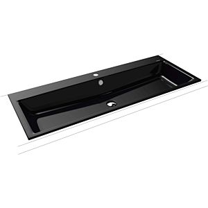 Kaldewei Puro washbasin 907106013701 120x46x1.4cm, with overflow, with tap hole, black pearl effect