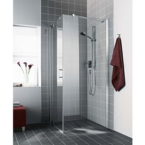 Kermi Filia XP side panel FXTWD07520VPK 75x200cm, silver high gloss, toughened safety glass clear, on shower tray