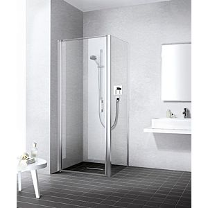 Kermi Liga swing door for side wall LI1WL085181PK 85x185cm, matt silver gloss, clear toughened safety glass, left, on shower tray