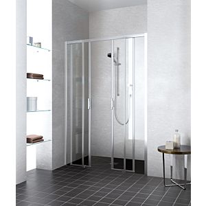 Kermi Liga slide. 4 pcs. floor-free with fixed fields LID4B12520VAK 125x200cm, high-gloss silver, clear toughened safety glass, on shower tray