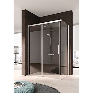 Kermi Nica side 2000 match1 -tlg. NITWL09320VPK 93x200cm, silver high gloss, toughened safety glass clear, left, on shower area
