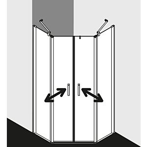 Kermi Pega cabine de douche pentagonale PEF4509018VPK 90x90x185cm, argent brillant, verre de sécurité trempé clair