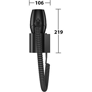 Keuco Plan Haartrockner 14995370037 schwarz matt/schwarz, mit Halter