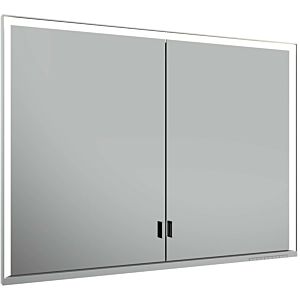 Keuco Royal Lumos mirror cabinet 14314172301 recessed wall, silver anodized, covered storage compartment, 1000 x 735 x 165 mm