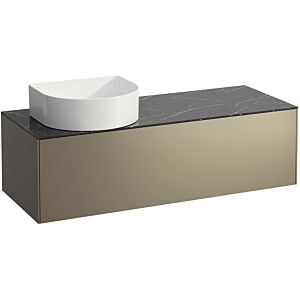 LAUFEN Sonar drawer unit / sideboard H4054220341421 117.5x34x45.5cm, cut-out on the left, titanium / Nero Marquina