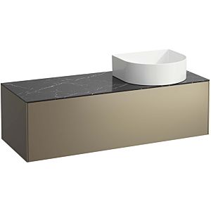 LAUFEN Sonar drawer unit / sideboard H4054230341421 117.5x34x45.5cm, cut-out on the right, titanium / Nero Marquina