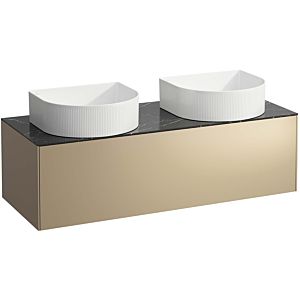 LAUFEN Sonar drawer unit / sideboard H4054240341401 117.5x34x45.5cm, cut-out left / right, gold / Nero Marquina