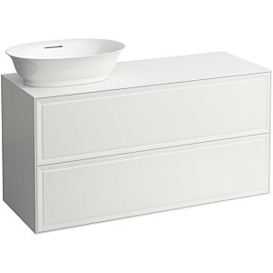 LAUFEN Le nouveau meuble à tiroirs / buffet H4060830851701 117,5x60x45,5cm, 2 tiroirs, découpe pour lavabo à gauche, blanc mat