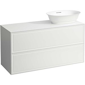 LAUFEN Le nouveau meuble à tiroirs / buffet H4060840851701 117,5x60x45,5cm, 2 tiroirs, découpe pour lavabo à droite, blanc mat