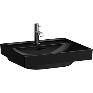 Laufen Meda lavabo H8101127161041 55x46cm, à encastrer, avec trop-plein, 1 trou de robinetterie par lavabo, noir mat