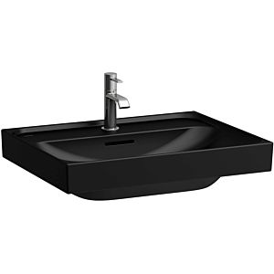 Laufen Meda lavabo H8101137161041 60x46cm, à encastrer, avec trop-plein, 1 trou de robinetterie par lavabo, noir mat