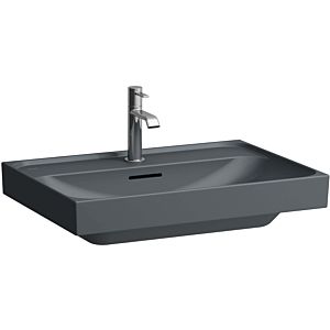 Laufen Meda countertop washbasin H8161147581041 65x46cm, with overflow, 1 tap hole per basin, matt graphite