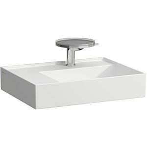 LAUFEN Kartell washbasin, 60x46cm, matt white, shelf on the left, 2000 tap hole, sapphire ceramic
