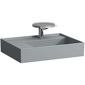 LAUFEN Kartell washbasin H8103357581111 60x46cm, shelf on the left, without overflow, 2000 tap hole, graphite matt