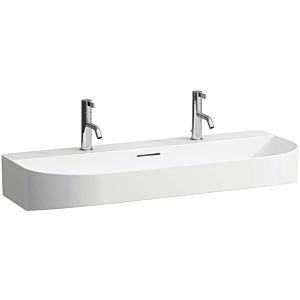 LAUFEN Sonar washbasin H8103477571071 under, with overflow, with 2 tap holes, matt white