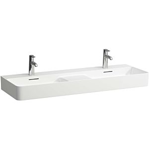 LAUFEN Val washbasin H8142820001581 without overflow, with 3 tap holes, white, 120x42cm, can be built under