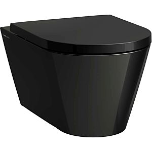 Laufen Kartell WC suspendu à fond creux H8213310200001 noir brillant, sans rebord, avec Silent Flush