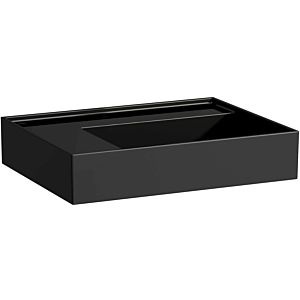 LAUFEN Kartell washbasin 8103350201121, 60x46cm, black, shelf on the left, without tap hole, sapphire ceramic