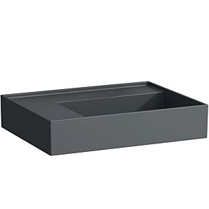 LAUFEN Kartell washbasin H8103357581121 60x46cm, shelf on the left, without overflow, without tap hole, matt graphite