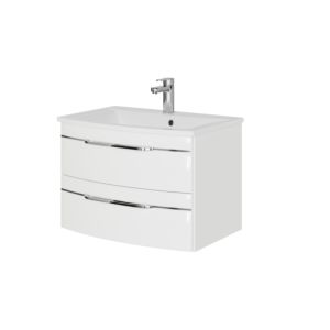 Pelipal Série 7045 set de lavabo SET-167-008 blanc brillant/blanc brillant, poignées chromées, 71 cm